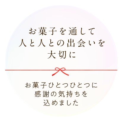 お菓子を通して人と人との出会いを大切に お菓子ひとつひとつに感謝の気持ちを込めました